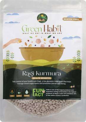 Green Habit Ragi Kurmura Murmuraaka Ragi Puff for Healhty Breakfast Snack Food