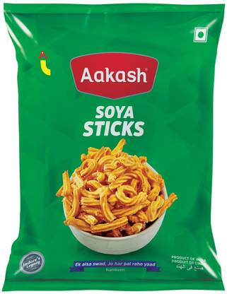AAKASH Namkeen Soya Sticks |Sticks of Protein Rich Soya Blend |Pack of 3|180 Gm Each