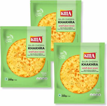 KMA Bajri Dhebra Khakhra (Pack of 3 x 200g)