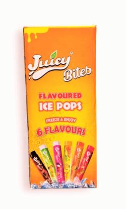 juicy bites Flavoured ice popsicle with 6 assorted flavours 24X50gms
