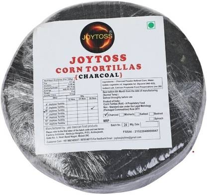 JOYTOSS Charcoal Tortillas 6" - Pack of 25 Pcs