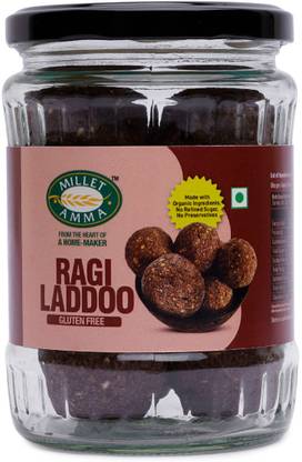 MILLET AMMA Organic Ragi Ladoo(Finger Millet Laddu) , Made with Jaggery
