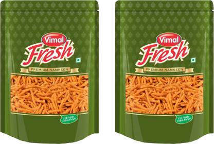 VIMAL Fresh Thick Sev 400gm x 2 Authentic Gujarati Tea Time Snack,