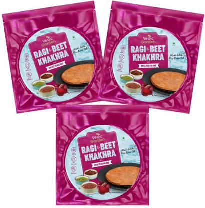 Vedic Garden RAGI BEETROOT Healthy Khakhra With Multigrains, Indian Snacks, Healthy & Crispy