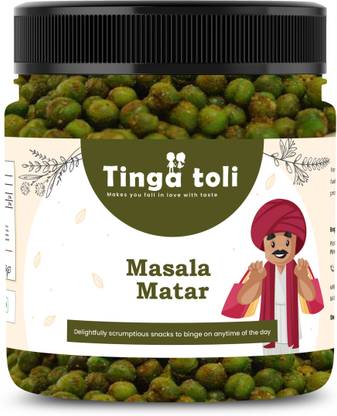 TINGA TOLI Masala Green Matar Roasted Peas Spicy & Crunchy Roasted Green Peas|Jar Pack]