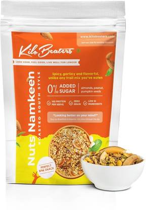 KiloBeaters Roasted Nuts & Seeds Healthy Snack Diabetes Friendly, Spiced Namkeen All Natural