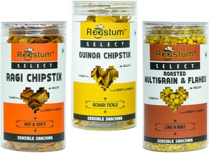 Roastum Combo Of Ragi, Quinoa, Multigrain Healthy Snacking With High Nutrient Content