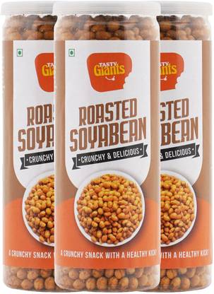 Tasty Giants Roasted Soyabean Namkeen | Oil-Free | Gluten-Free | Snacks Combo Pack