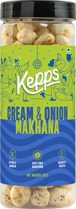 KEPPS Cream & Onion Makhana Snack | Jain-Friendly, Gluten-Free