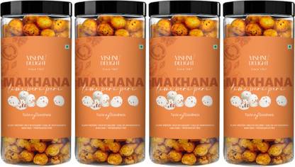 VISHNU DELIGHT Lime Peri Peri Flavour Roasted Makhana Jar - Healthy & Crunchy Snack|Gluten Free