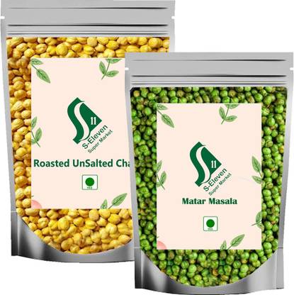 S Eleven Super Market Combo Of Whole Masala Peas + Whole Without Skin Un Salted Bhuna Chana