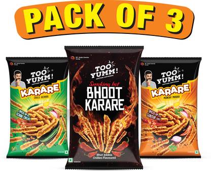 Too Yumm! Karare Chilli Achari + Munchy Masala + Bhoot Karare Assorted pack of