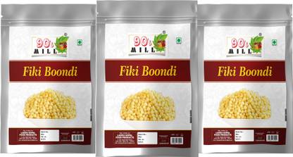 90's MILL Rajawadi Plain Boondi | Raita Boondi Nugre Fiki Boondi Nukti Bundi-1Kg*3Pack