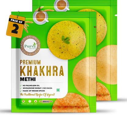 PurvaBite's Whole Wheat (Methi) Flavoured Khakhra 400g