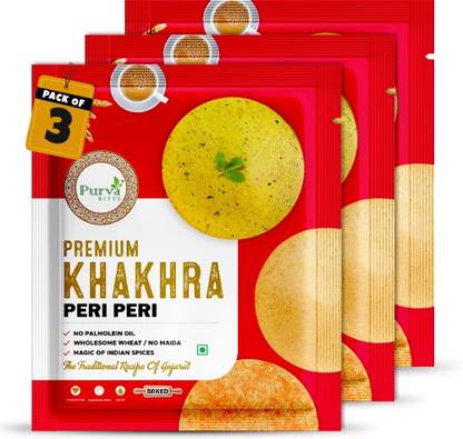 PurvaBite's Whole Wheat (Peri Peri) Flavoured Khakhra 600g