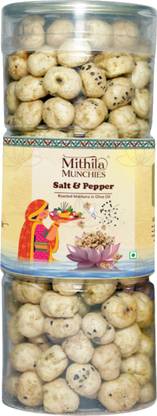 Mithila Munchies Salt & Peeper Roasted & Flavored Makhana Jar| Phool Makhana