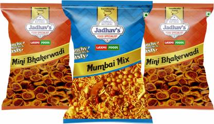 Jadhav's Mini Bhakerwadi & Mumbai Mix | Sweet, Spicy, Crunchy & Tasty Namkeen Snacks