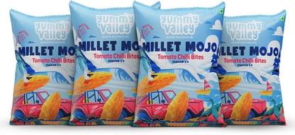 Yummy Valley Millet Mojo Tomato Chilli Bites | Healthy & Guilt Free Snacks for Kids & Adults