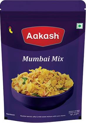 AAKASH Mumbai Mixture | Salty & Sweet Mix With Curry Leaves | Pack of 2 | 350 Gm Each