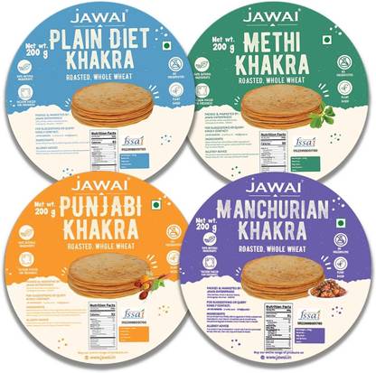 JAWAI Roasted Khakhra Methi, Punjabi, Plain, Manchurian Khakhra Indian Snacks