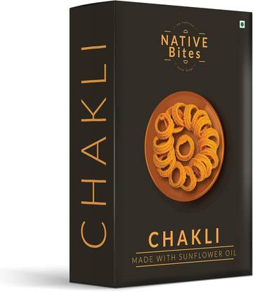 Vijaya Native Bites Authentic Chakli Crispy Indian Snack,Homemade,Sunflower
