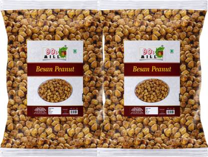 90's MILL Bikaneri Spicy Coated Peanuts Nut Cracker Chatpata Masala Mungfali-150g*2Pack