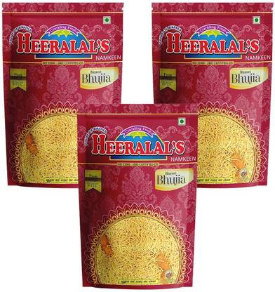 Heeralal's Bikaneri Bhujia 1.2Kg (400Gm x 3) 100% Pure Vegetarian No Additives Added