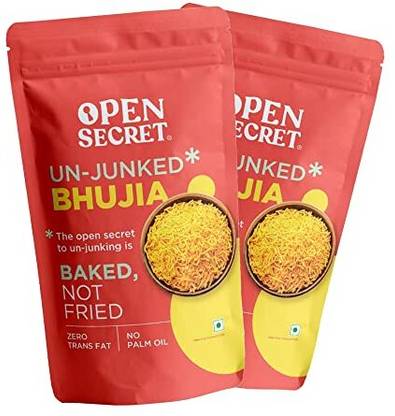 OPEN SECRET Unjunked Bhujia Sev | Baked Namkeen | No Palm Oil | No Trans Fat | Pack 2