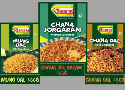 SAMRAT |Combo Pack of 3| Mung Dal |Chana Jor Garam |Chana Dal |Tasty Snacks |NAMKEEN|