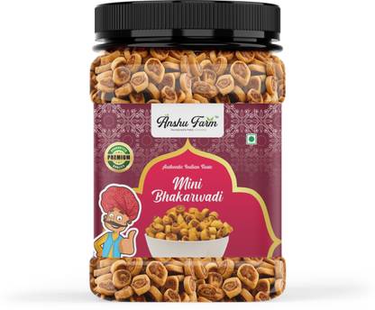 anshu farm Mini Bhakarwadi | Spicy & Crispy Indian Snack | Ready-to-Eat | Traditional Snack