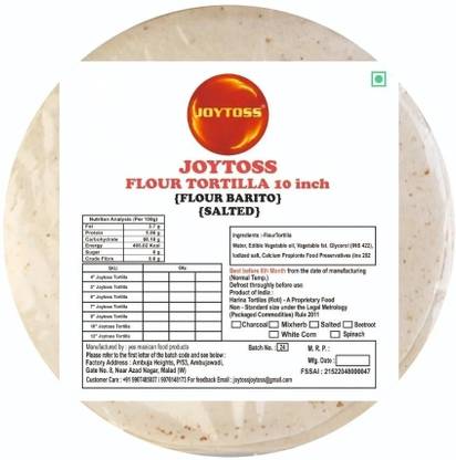 JOYTOSS Flour Tortilla Wrap 10 Inches I Tacos, Nachos & Rolls - Pack of 10 (SALTED)