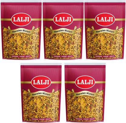 lalji Navratan mixture 2Kg (400Gm x 5) Bikaneri Namkeen Crispy Healthy Snack