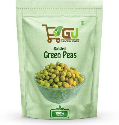 GROCERY JONES Roasted Green Peas | Crunchy & Savory Snack | Healthy & Flavorful