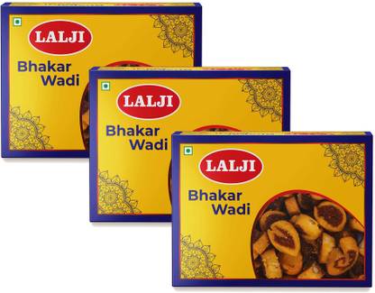 lalji Bhakar Wadi 1.2Kg (400Gm x 3) Bikaneri Namkeen Spicy and Crispy Healthy Snack