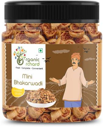 organic orchard Mini Bhakarwadi | Spicy Bakarwadi Namkeen | Crispy & Crunchy Indian Snacks
