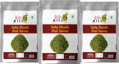 90's MILL Indori Chatpata Green Masala Matar Namkeen Vatana Cocktail Chakhna-250g*3Pack
