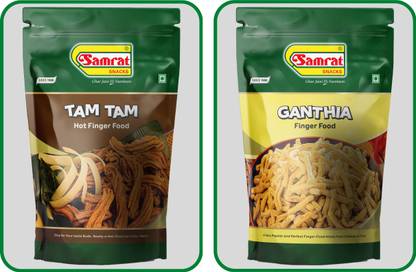 Samrat |Assorted Combo Pack of 2 |TAM TAM|GANTHIA| Tasty & Healthy Snacks| Namkeen|