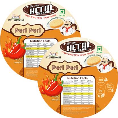 Hetal Khakhra Peri Peri Khakhra | Classic | Crispy | Ready To Eat | High Protein High Fiber