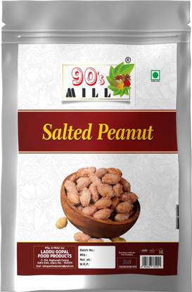 90's MILL Salted Fast Mungfali Dana Peanuts Shengdane Khari Sing Jumbo Peanuts-350g*1Pack
