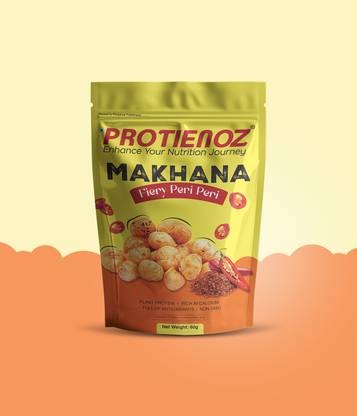 protienoz Roasted Makhana Fiery Peri Peri | Foxnuts | Spicy & Protein-Rich Snack | 60g