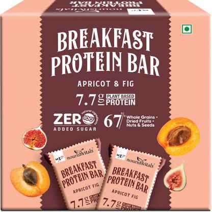 nourishvitals Breakfast Protein Bar, Apricot & Fig, 7.7g Natural Protein