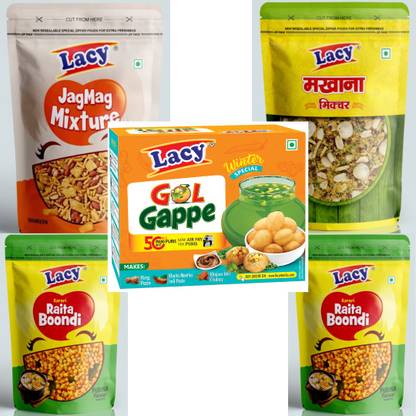 Lacy Jagmag & Makhana & Karari Raita Boondi (X2) & Gol Gappe (Hing Pani)