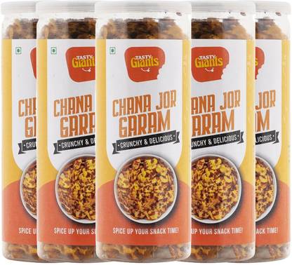 Tasty Giants Roasted Chana Jor Garam Namkeen | Oil-Free | Gluten-Free | Snacks Combo Pack