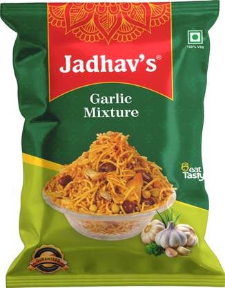 Jadhav's Namkeen Garlic Mixture | Crunchy & Tasty Lasun Chivda | Spicy Flavor Snacks|