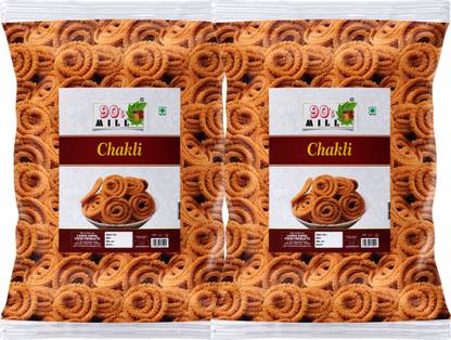 90's MILL Nagpur Murukku Chakli Chakoli Snack||Butter Chakli Chakoli Chakri-150g*2Pack