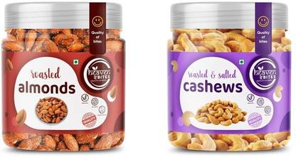 HEAVEN BITES Combo Roasted Salted Almonds & Cashews | Crunchy, Protein-Rich Snack