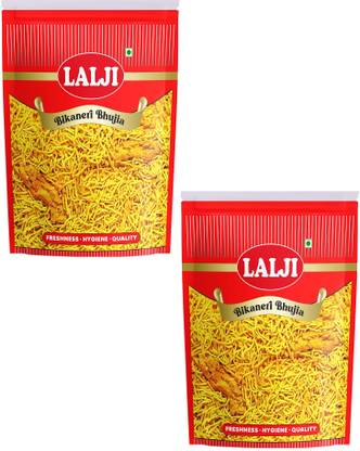 lalji Bikaneri Bhujia 800Gm (400Gm x 2) Bikaneri Namkeen Crispy Healthy Snack