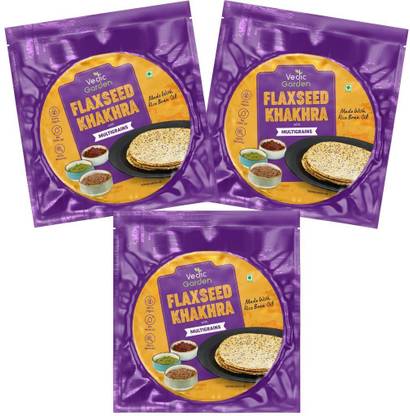 Vedic Garden Flax Seed Healthy Khakhra With Multigrains, Crispy Indian Snacks, Diet Friendly