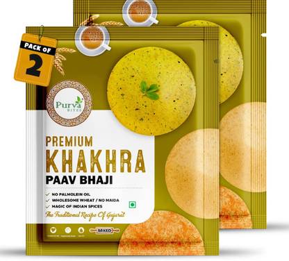 PurvaBite's Whole Wheat (Paav Bhaji) Flavoured Khakhra 400g