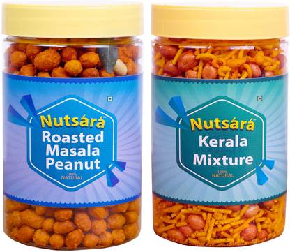 nutsara Kerala Mixture (200g) and Masala Coated Peanut Combo (850GM)